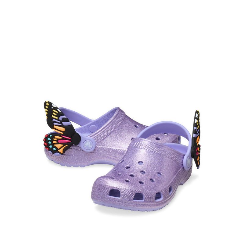 Crocs Classic IAM Butterfly Kids Clog - Mystic Purple - Image 4