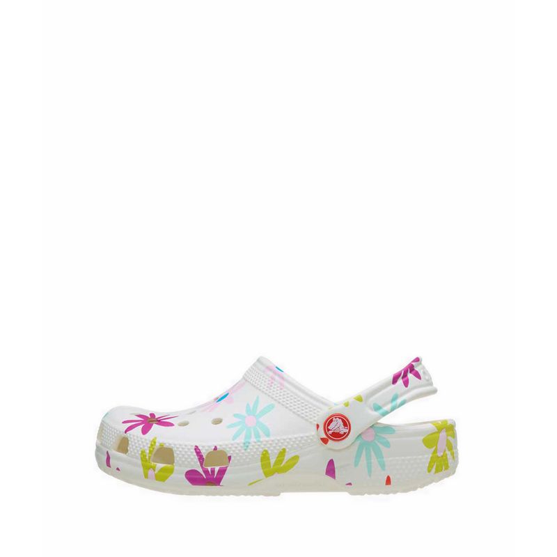 Crocs Classic Crafted Daisy Kids Clog - Chalk - Image 2