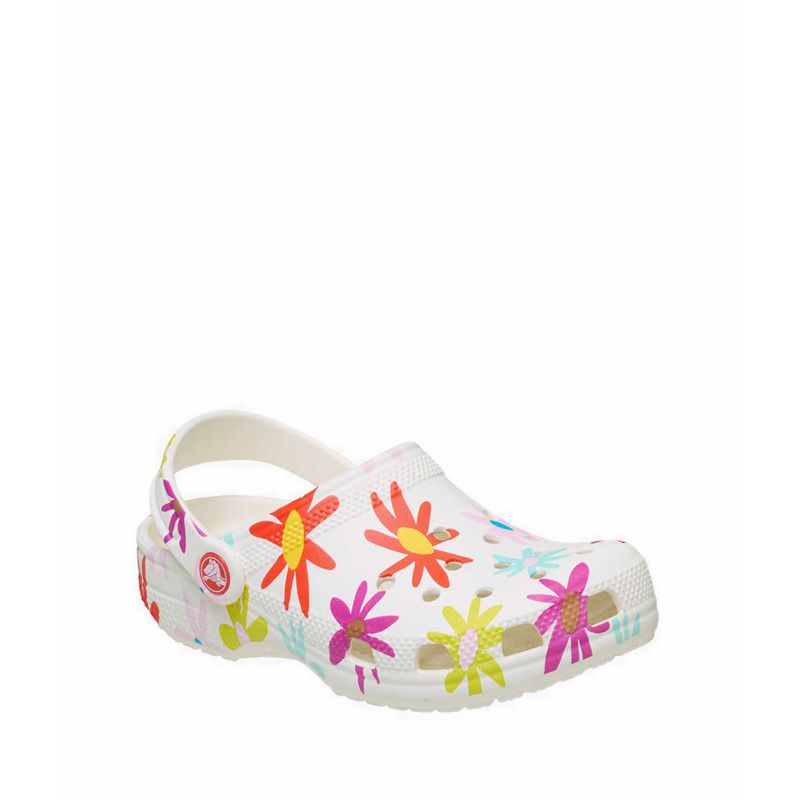Crocs Classic Crafted Daisy Kids Clog - Chalk - Image 3