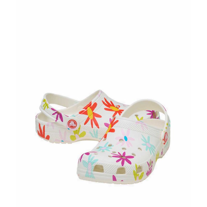 Crocs Classic Crafted Daisy Kids Clog - Chalk - Image 4