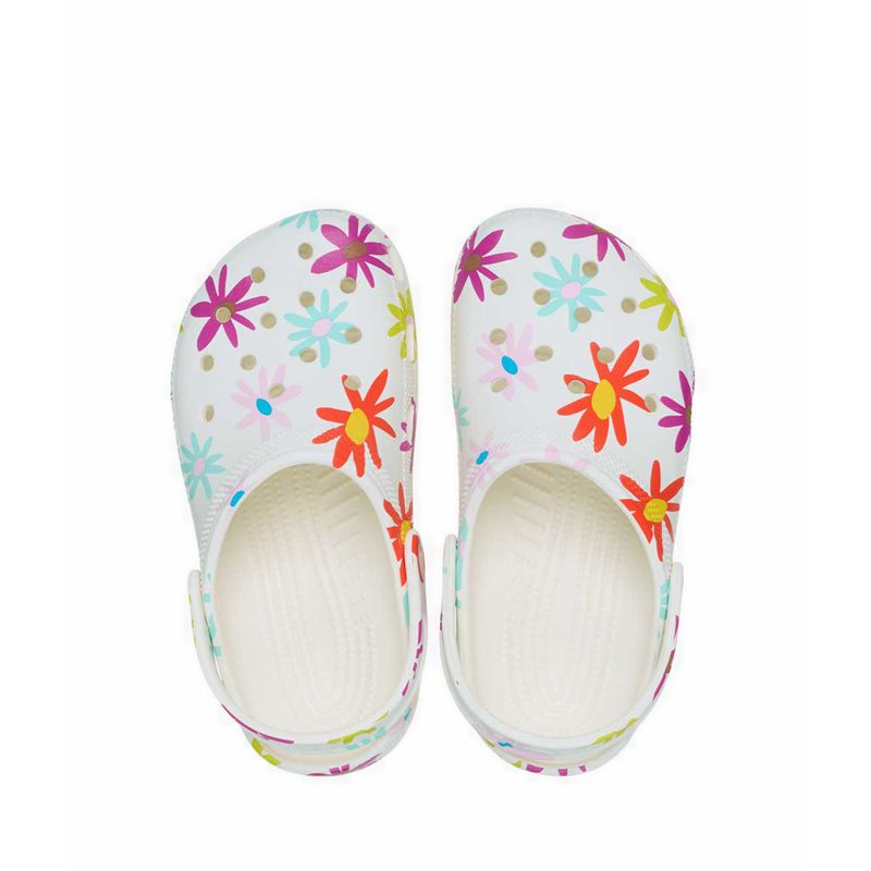 Crocs Classic Crafted Daisy Kids Clog - Chalk - Image 6