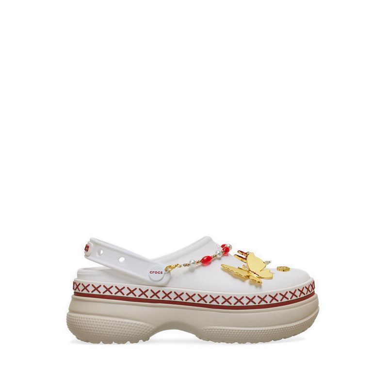 Crocs Classic Stacked Crimson Gallop Unisex Clog - Chalk/Multi