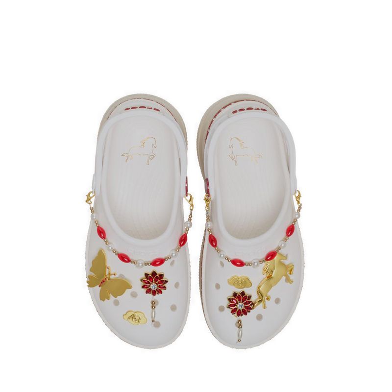 Crocs Classic Stacked Crimson Gallop Unisex Clog - Chalk/Multi - Image 5